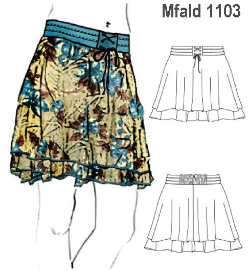 MOLDE FALDA VUELOS MUJER 1103