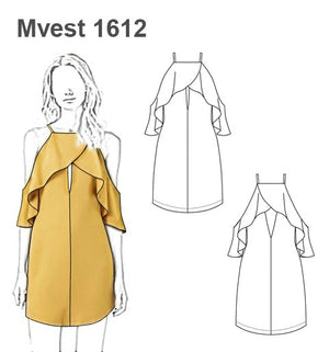 MOLDE VESTIDO SIN HOMBROS MUJER 1612