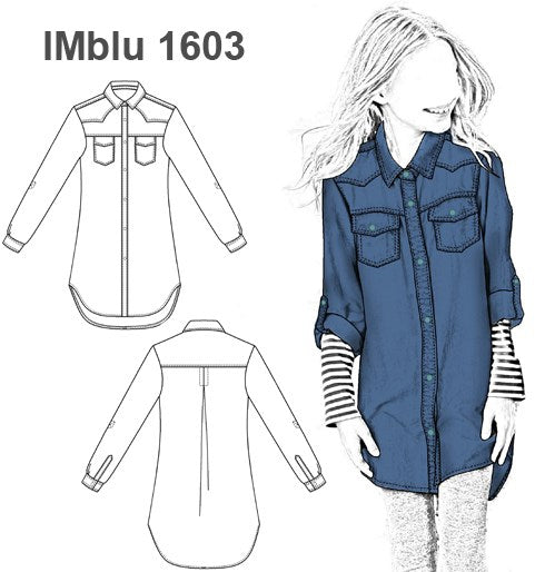MOLDE BLUSA EXTRA LARGA NIÑA 1603