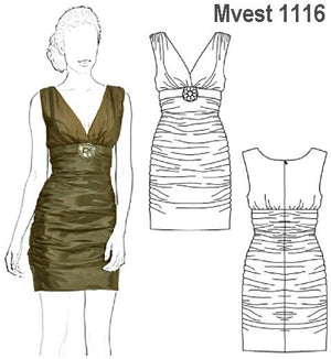 MOLDE VESTIDO RECOGIDO MUJER 1116