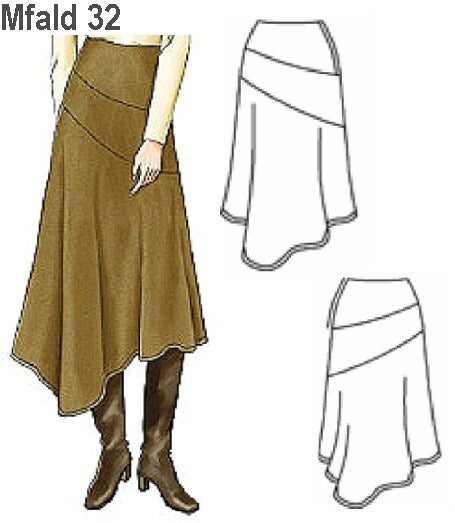 MOLDE FALDA ASIMETRICA MUJER 0932