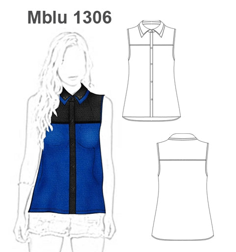 MOLDE BLUSA CAMISA MUJER 1306