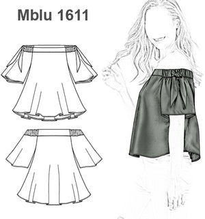 MOLDE BLUSA CON ESCOTE MUJER 1611