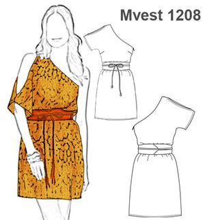 MOLDE VESTIDO SIN HOMBROS MUJER 1208