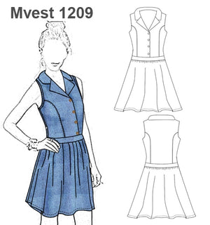 MOLDE VESTIDO DENIM MUJER 1209
