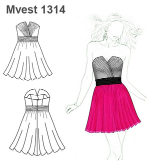 MOLDE VESTIDO STRAPLESS MUJER 1314