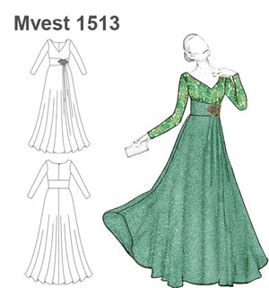 MOLDE VESTIDO LARGO MUJER 1513