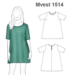 MOLDE VESTIDO BASICO MUJER 1514
