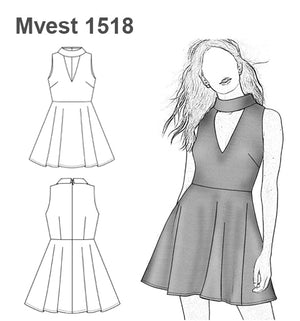 MOLDE VESTIDO EVASE MUJER 1518