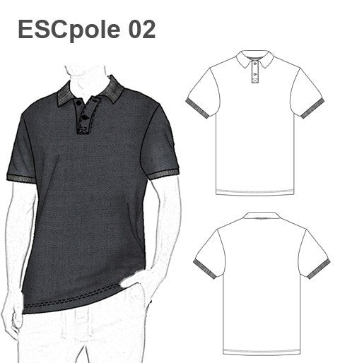 MOLDE ESCOLAR POLERA POLO HOMBRE 0902