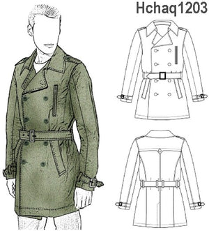 MOLDE CHAQUETA TRENCH HOMBRE 1203