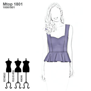 MOLDE TOP PEPLUM MUJER 1801