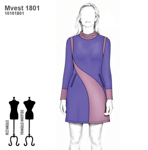 MOLDE VESTIDO EVASE MUJER 1801