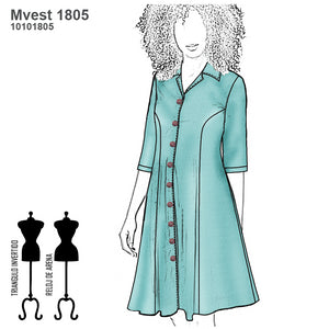 MOLDE VESTIDO CAMISERO MUJER 1805