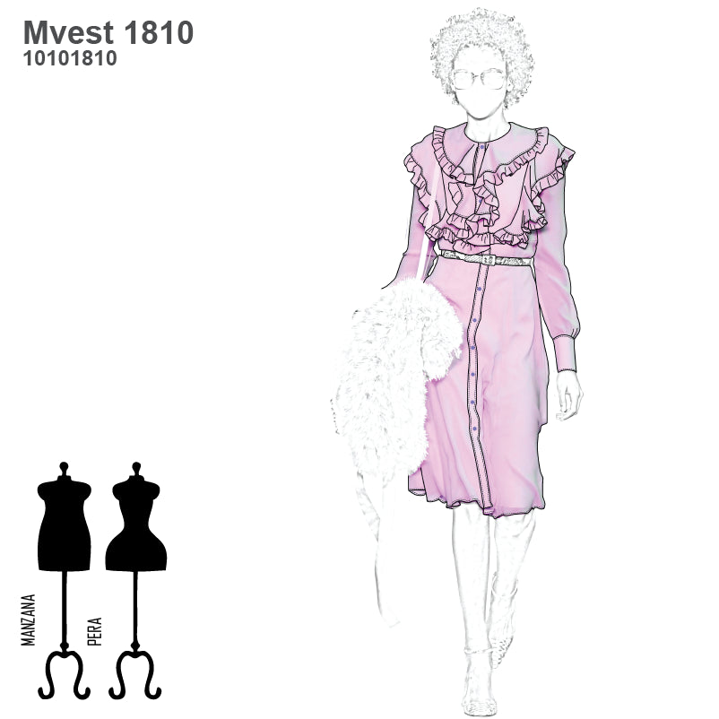 MOLDE VESTIDO CAMISERO MUJER 1810