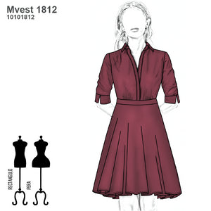 MOLDE VESTIDO CAMISERO MUJER 1812