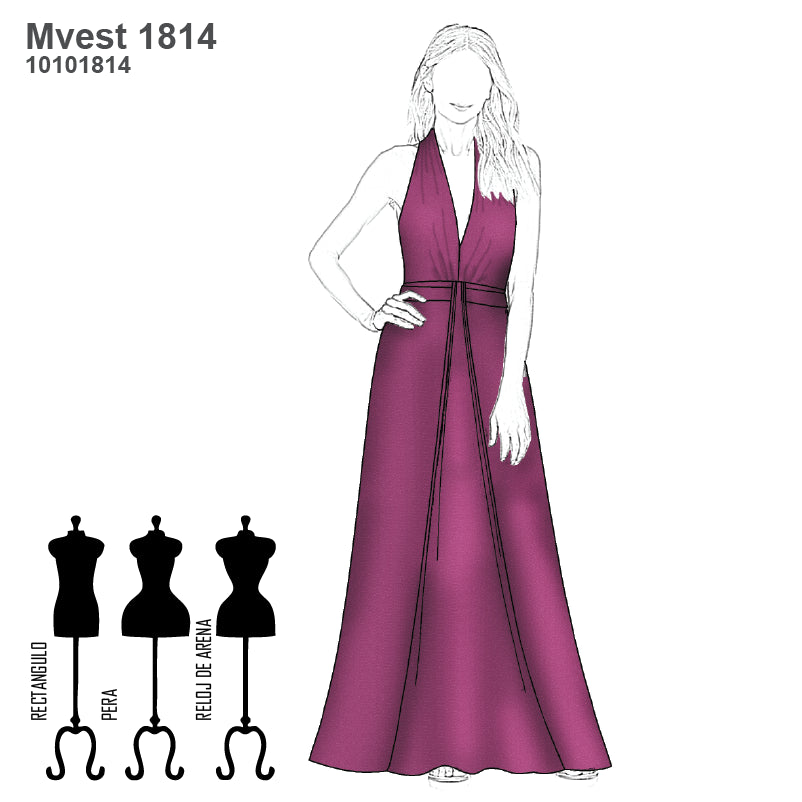 MOLDE VESTIDO LARGO MUJER 1814
