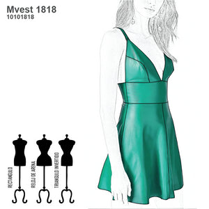 MOLDE VESTIDO EVASE MUJER 1818