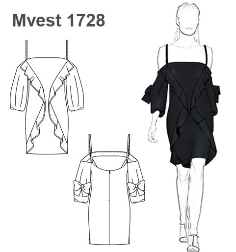 MOLDE VESTIDO SIN HOMBROS MUJER 1728