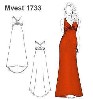 MOLDE VESTIDO LARGO MUJER 1733