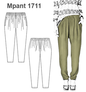 MOLDE PANTALON BOMBACHO MUJER 1711
