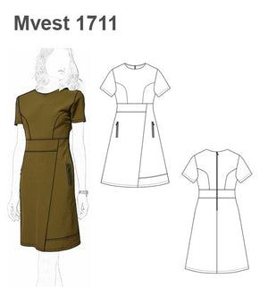 MOLDE VESTIDO EVASE MUJER 1711