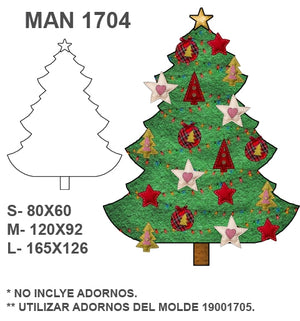 MOLDE ARBOL PARED NAVIDAD 1704