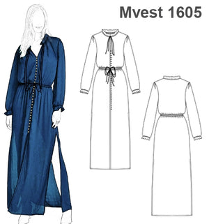MOLDE VESTIDO LARGO MUJER 1605
