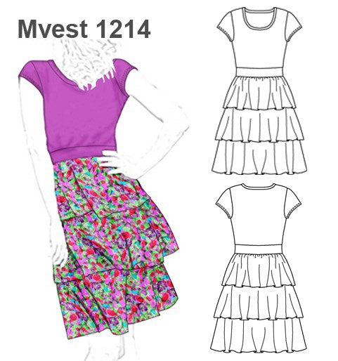 MOLDE VESTIDO VUELOS MUJER 1214