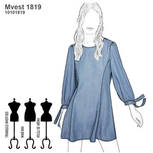 MOLDE VESTIDO MINI MUJER 1819