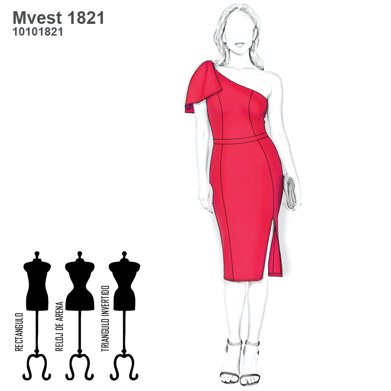 MOLDE VESTIDO TUBO MUJER 1821