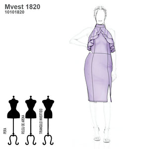 MOLDE VESTIDO TUBO MUJER 1820