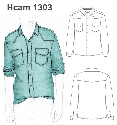 MOLDE CAMISA CANESU HOMBRE 1303