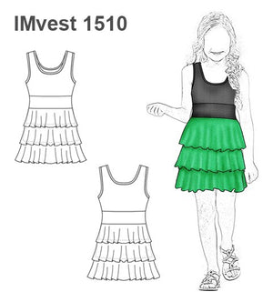 MOLDE VESTIDO VUELOS NIÑA 1510