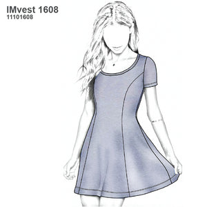 MOLDE VESTIDO CORTE PRINCESA NIÑA 1608