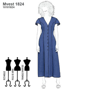 MOLDE VESTIDO LARGO MUJER 1824