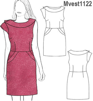 MOLDE VESTIDO ASIMETRICO MUJER 1122