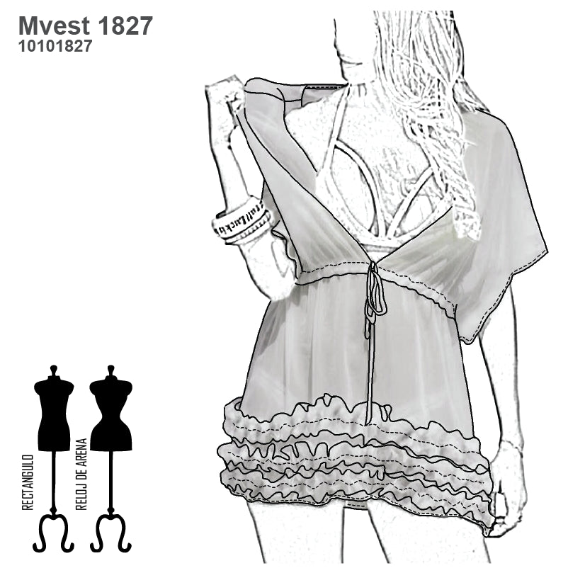 MOLDE VESTIDO PLAYA MUJER 1827