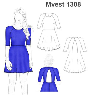 MOLDE VESTIDO EVASE MUJER 1308