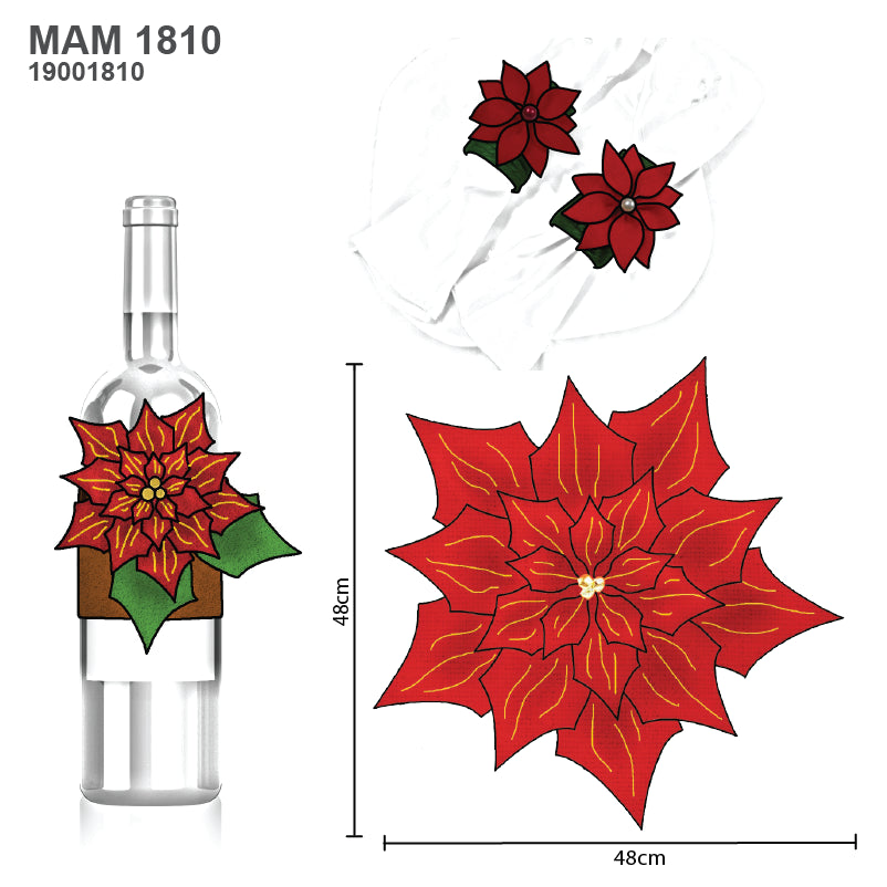 MOLDE SET DE MESA FLOR NAVIDAD MAN 1810