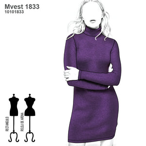 MOLDE VESTIDO AJUSTADO MUJER 1833