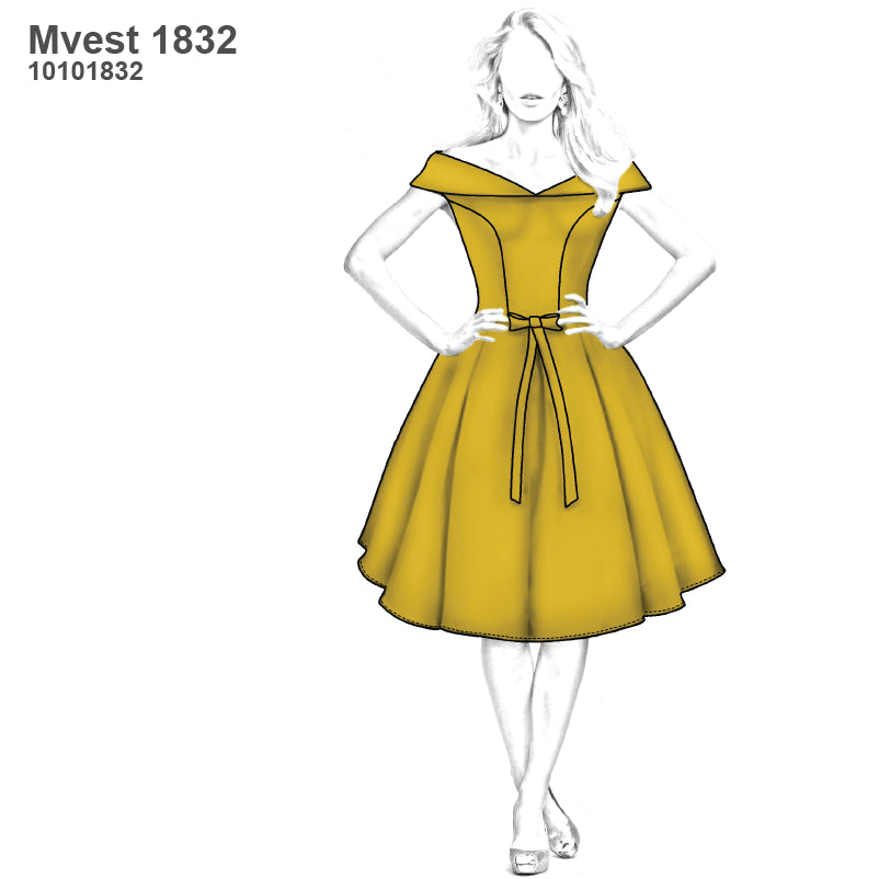 MOLDE VESTIDO FIESTA AÑOS 50 MUJER 1832