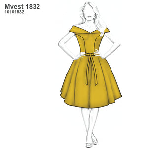 MOLDE VESTIDO FIESTA AÑOS 50 MUJER 1832