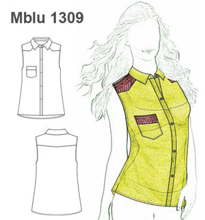 MOLDE BLUSA CAMISA MUJER 1309