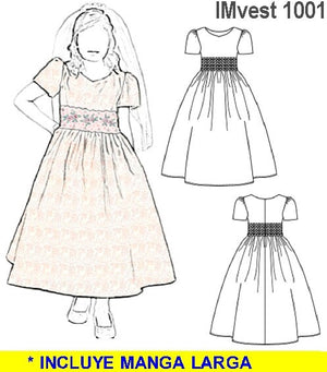 MOLDE VESTIDO COMUNION NIÑA 1001
