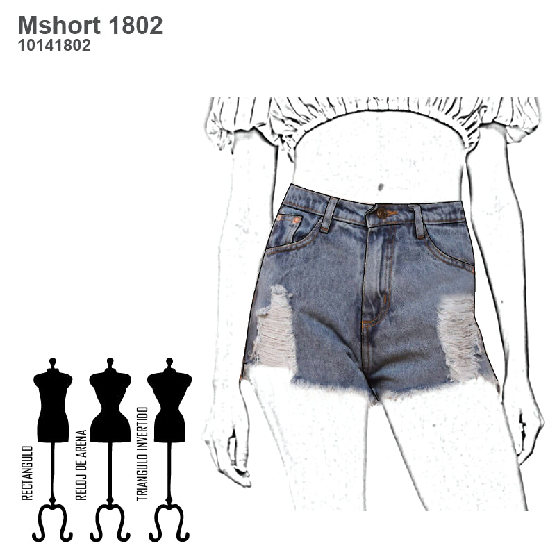 MOLDE SHORT JEANS MUJER 1802