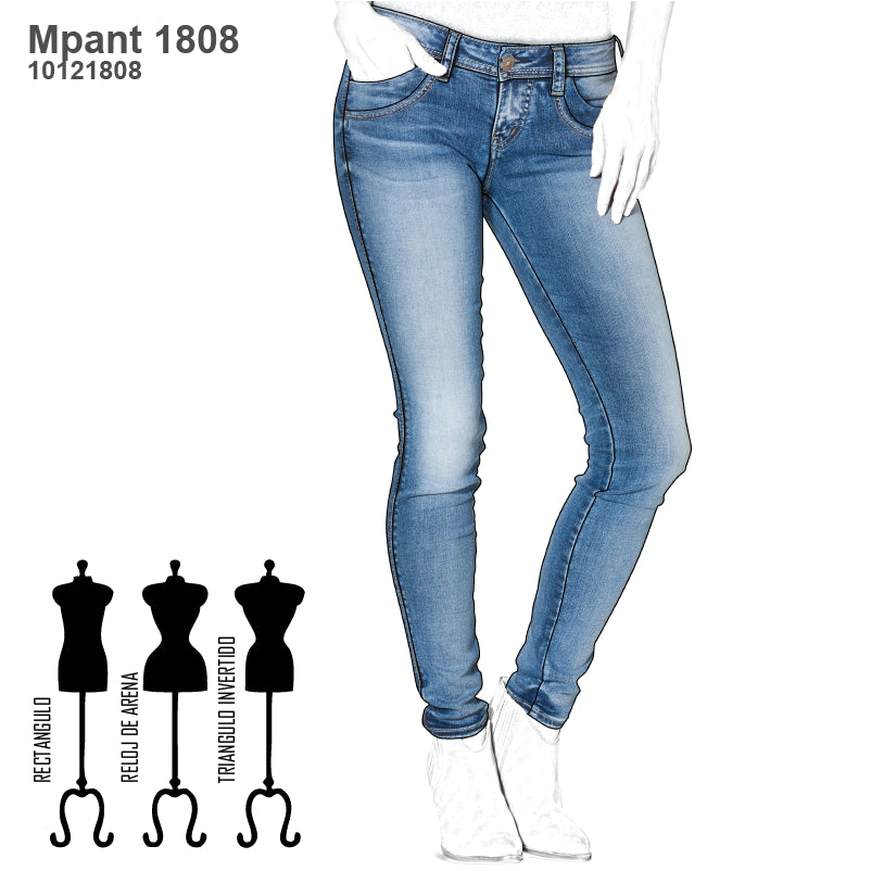 MOLDE PANTALON JEANS MUJER 1808