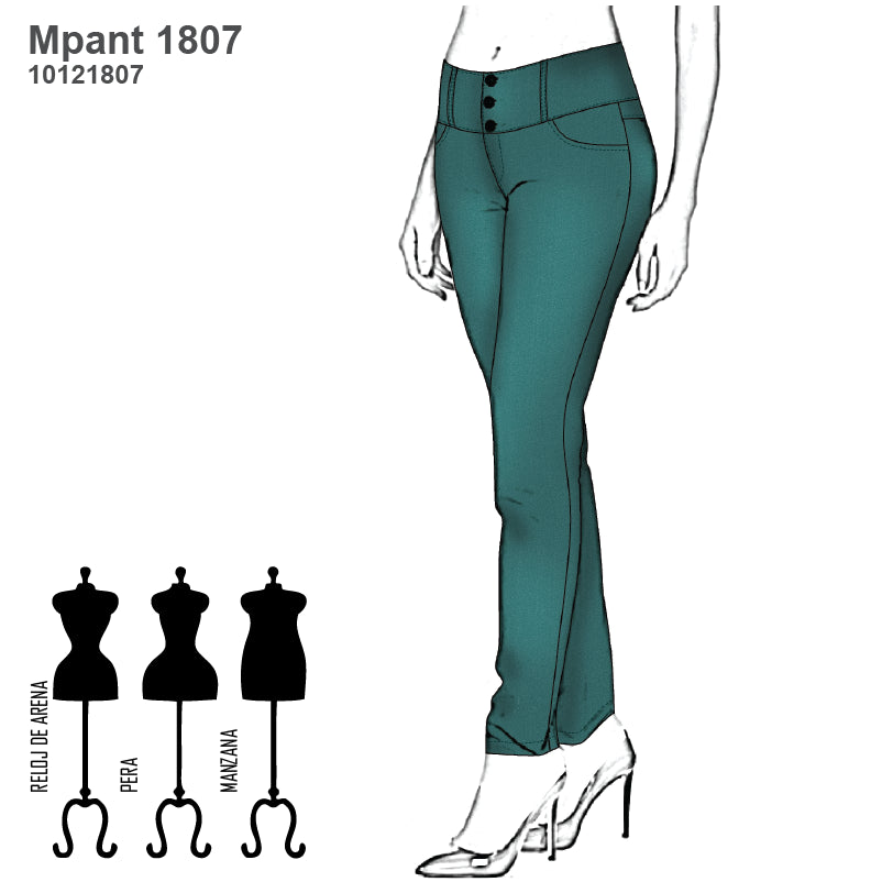 MOLDE PANTALON JEANS MUJER 1807