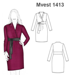 MOLDE VESTIDO LAZO CINTURA MUJER 1413