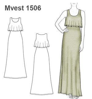 MOLDE VESTIDO LARGO MUJER 1506